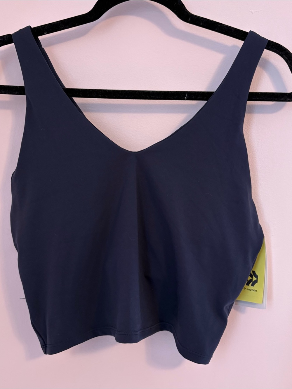 All in motion, NWT, size L navy active top with built in support